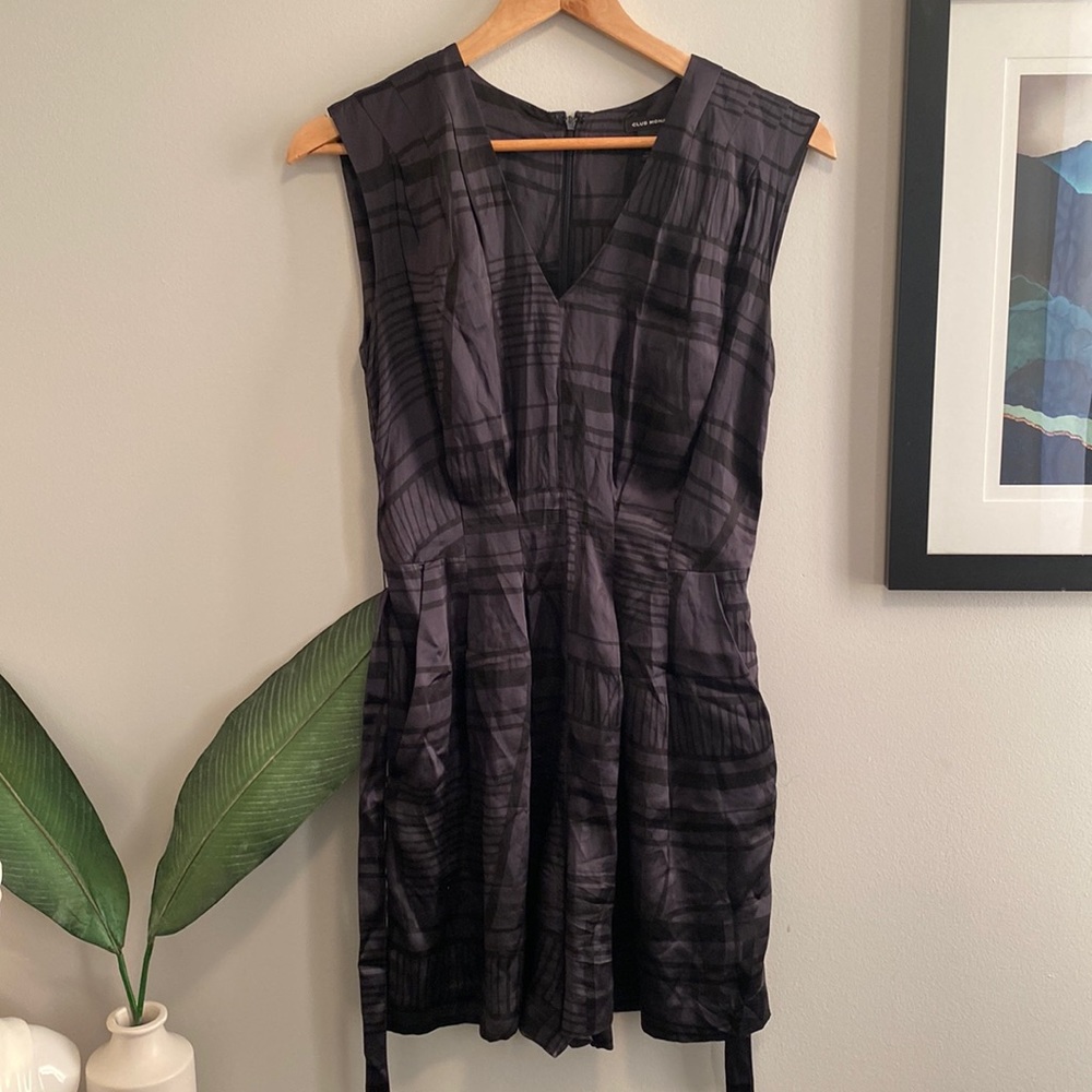 Club Monaco Silk Tie Waist Romper